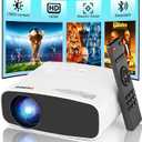 Mini Projector Wired with Bluetooth Audio, Native 720P Supports 4K, Electric Focus & Keystone, Dust-Proof Low Noise, HDMI/USB for Laptop/PC/Stick, for Home Office Classroom Meeting Outdoor Movie