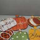 Set of 6 Farmhouse Outdoor Thanksgiving Fall Decoration for Home Pumpkin Thanksgiving Fall Porch Signs Decoration Standing Thankful Grateful Blessed Welcome Sign for Front Porch Garden Party (Novel)