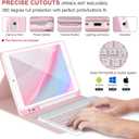 APHBZGE for iPad 6/5th Generation Case with Keyboard 2018/2017,Detachable Bluetooth Keyboard case for iPad Air 2/1,iPad Keyboard Case 9.7 inch with Pencil Holder,Square Keycaps,Pink