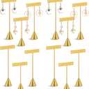 Marsui 12 Pcs Earring Display Set T Bar Earring Display Stand with 3 Heights Earrings Stand for Jewelry Vendors (Gold)