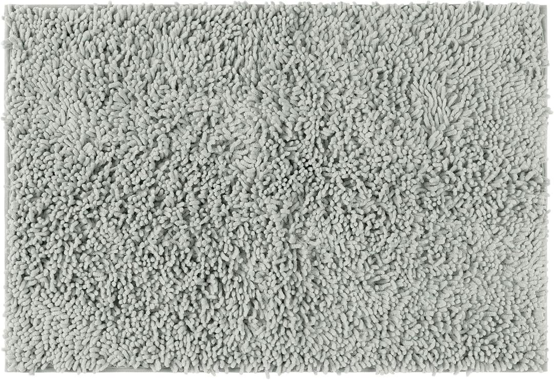 uxcell Bath Mats for Bathroom Non Slip, Soft Fluffy Shag Bath Rugs for Bathroom Washable, Plush Bath Rugs for Bedroom 20" x 32" Light Grey