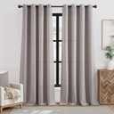 jinchan Linen Textured Room Darkening Curtain 96 Inch Long for Living Room Room Darkening Thermal Insulated Grommet Top Window Drape for Bedroom 52x96 Taupe 1 Panel (52"W x 96"L (Pack of 1))