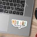 5 x (3PCS) You are Enough Stickers  Motivational Mental Health Awareness Waterproof Vinyl Decals for Laptops, Tumblers, Water Bottles, Scrapbooks  Inspirational Quote, 3" x 1.7 "