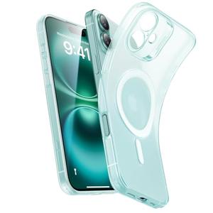 ESR for iPhone 16 Case, Compatible with MagSafe, Camera Protection, Shockproof Thin Cover, Resists Yellowing and Scratches, Magnetic Phone Case for iPhone 16, Zero Series, Frosted Green-MagSafe 2 Pack