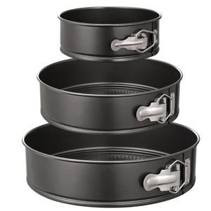 HIWARE Springform Pan Set of 3 Nonstick Leakproof Round Cake Pan Set Includes 3 Pieces 6" 8" 10"