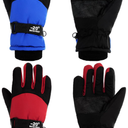 SATINIOR 2 Pairs Kids Waterproof Winter Snow Gloves Ski Gloves for Boy Girl Outdoor Warm Thickening Snowboar