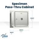 Vivacomfort Specimen Box with Pass Tray, Window Pass Through Specimen Tray Box with Dual Sided Access Doors, 12.7” H x 13.2” W x 6” D