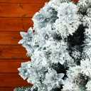 24 Christmas Glitter Artificial Poinsettia Flowers Xmas Poinsettia Artificial Wedding Flowers Decorations Xmas Tree Ornaments with Clips for Party Favors, 6 Inch, 4 Inch, 3 Inch (Silver)