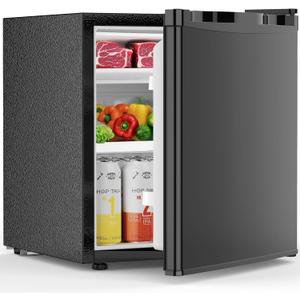 1.6 Cu.ft Mini Fridge with Freezer, Compact Single Reversible Door Refrigerator, Adjustable Thermostat, Ultra Quiet, Energy Efficient for Office, Dorm, Bedroom, Apartment -Black