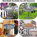 Bird Bath for Outside,Vintage Freestanding Birdbath & Birdfeeder, 40In Bird Baths Feeder with Detachable Plastic Bowl for Garden Patio Yard Lawn Decor, Upgraded 5-Pronged Base (Grey)