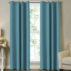 Turquoize Blackout Curtain Panels 84 Inch Window Treatment Curtains Energy Saving Thermal Insulated Grommet Blackout Curtains/Drapes for Bedroom, 2 Panels, 52 Inch Wide by 84 Inch Long, Storm Blue