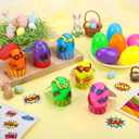 Soulchen 36 Sets Easter Egg Decorating DIY Kit Hero-Themed Egg Crafts with Hero Stickers and Cardstock Eggs Tray for Easter Party Favors, Eggs Hunt Games & DIY Arts Crafts