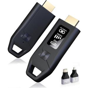 Wireless HDMI Transmitter and Receiver 328FT/100M, LED Display, 4K Decode 1080P@60Hz Ultra HD Video Output, Plug&Play 5G+2.4G for Video & Audio to Monitor from PC/Projector/TV Box