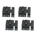 QCAA Traditional Large Oval Turn Cabinet Latch, Solid Brass, 2", for Cupboard & Other Furniture, Matte Black, 4 Pack, Made in Taiwan