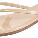 Rihero Flip Flops for Women Comfortable Square Toe Beach Sandals Slip On Leather Thong Flat Sandals Dressy Size 8.5