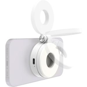 KraftGeek Magnetic Selfie Light for iPhone Magsafe, Portable Phone Ring Light for Video Recording, Rechargeable Lightweight Travel LED Cell Phone Light, White