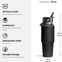 Hydro Flask Travel Water Bottle - Insulated Stainless Steel - Wide Straw Lid, Non Spill, Leakproof in 32 Oz Cloud Pink