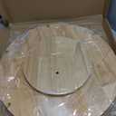 AMH 21-Inch Extra Large Lazy Susan with Oak Base and Gold Iron Rail