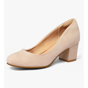Women's Pumps Low Chunky Block Heel Round Toe Comfortable Dress Shoes, 9.5W