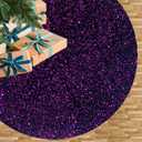 Purple Tree Skirts Christmas 21 Inch Sequin Glitter Tree Skirts Velvet Fabric Decoration Halloween Tree Skirt Glittery Pencil Tree Skirt for Festival Holiday Party Purple Ornament Decorations