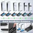 PS5/Slim/Pro Stand for Disc & Digital Console, PS5 Cooling & Charging Station with RGB Lights, PS5 Controller Charger Built-in 3 Level & AUTO Adjustable Fan, PS5/Slim/Pro Accessories for PS 4 Cases