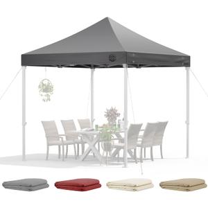 Replacement Canopy Top for Pop Up Canopy Tent,Heavy Duty 600D Oxford Fabric Outdoor Tent Cover (Gray,10x10 TOP ONLY)