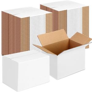 Yeaqee 72 Pcs Shipping Boxes Corrugated Cardboard Small Shipping Boxes for Packaging Mailing Packing Moving Small Business Storage Crafts Gifts (6x4x4 Inch, White)
