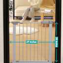 30.47"-32.64" Baby and Pet Safety Gate, 30" Tall Metal Walk-Thru Gate for Doorways & Stairs, Easy One-Hand Open, Dual Lock (Gray, 29" W x 30.5“H)