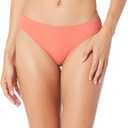 Amazon Essentials Women's Classic Full Coverage Low Rise Bikini Swimsuit Bottom (Large, Coral Pink)