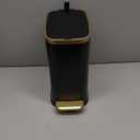 CEROELDA Small Bathroom Trash Can with Lid Soft Close-5L/1.3 Gal Slim Garbage Can-Metal Step Wastebasket-Rectangle Narrow Waste Bin for Office, Bedroom, Toilet, Live Room-Black