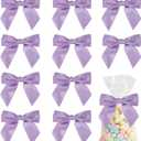 AIMUDI Lavender Satin Ribbon Twist Tie Bows for Treat Bags 4.5" Pre-Tied Lilac Bows for Christmas Tree Light Purple Ribbon Bows for Crafts Premade Bows for Gift Wrap Baby Shower Wedding Decor - 36 PCs