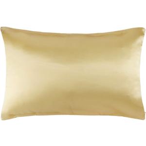 Nature Silk Pillowcase 14x20 Inches Champagne Double Side 19 Momme Thick Silk Pillowcase for Hair and Skin 36x51CM 100% Mulberry Silk Bed Pillow Cover Toddler Size, Golden, 1 Piece