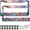 Animals License Plate Frame - 2PCS Cute Animal Forest Mountain Aluminum Metal License Plate Holder Covers, Rust-Proof Waterproof Car Decorative Tag Frames for Standard Us 12x6 Inch