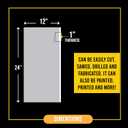 Performore - Expanded PVC Sheet - Lightweight Rigid Foam - 25mm (1-Inch) - 12 x 24 inches - White - Ideal for Signage, Displays, and Digital/Screen Printing