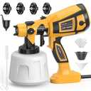 Paint Sprayer 1000W High Power Electric Spray Paint Gun with Adjustable Spray Width Knob, 1400ML Container, 4 Nozzles & 3 Patterns, Easy to Clean for Furniture Cabinets House Painting