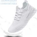 White Sneakers for Women Men Tennis Shoes Running Gym Sneaker Slip On Walking Lightweight Athletic Workout Fashion Sports Shoes White Size Women 8.5/ Men 7