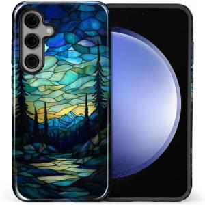 Case for Samsung Galaxy S25 Plus, Hybrid 2-Layer Case, Shockproof Military-Grade Protection Durable Anti-Scratch Phone Case for Woman Man Boy Girl, Stained Glass Aurora