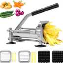 French fry cutter with two blades (1/2 inch and 3/8 inch), commercial stainless steel French fry slicer, suitable for whole potatoes, carrots, and cucumbers,fries cutter,potato slicer