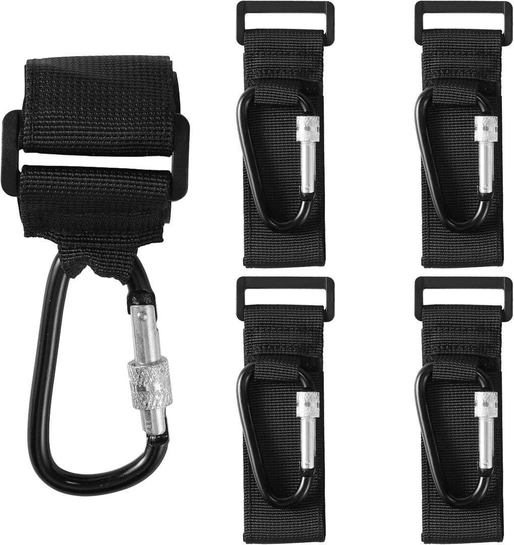 4 Pcs Walker Hook Hanging,Versatile Anti-Fall Off Stroller Hooks for Hanging Diaper Bags Walker Rollator Crutches Wheelchair, Purses, and Shopping, Hang It Anywhere You Need It(Black)