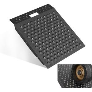 VNN 29" x 24" Shed Ramp for Riding Mower - 750 LB Capacity Shed Ramps, Anti-Slip Punch Plate Ramp for ATV, Motorcycles, Garages & Barns (1PC, Velvet Black, Alloy)
