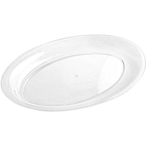 Oval Serving Tray - Clear, Plastic, Case Pack of 24 - Buffets, Catering, Parties, Everyday Use, One Size