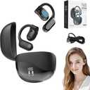 Ai Language Translation Earbuds, Bluetooth Translation Earbuds 144 Languages, Open Ear AI Translation Earbuds Translation Pods, Translator Earbuds for Travel Business Learning(Black)