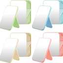 12 Pcs Spa Party Makeup Mirror 7.4 Inch, Desktop Vanity Table Mirror with Stand, Adjustable Folding Travel for Spa Sleepover Birthday Favors Gift Girls Women