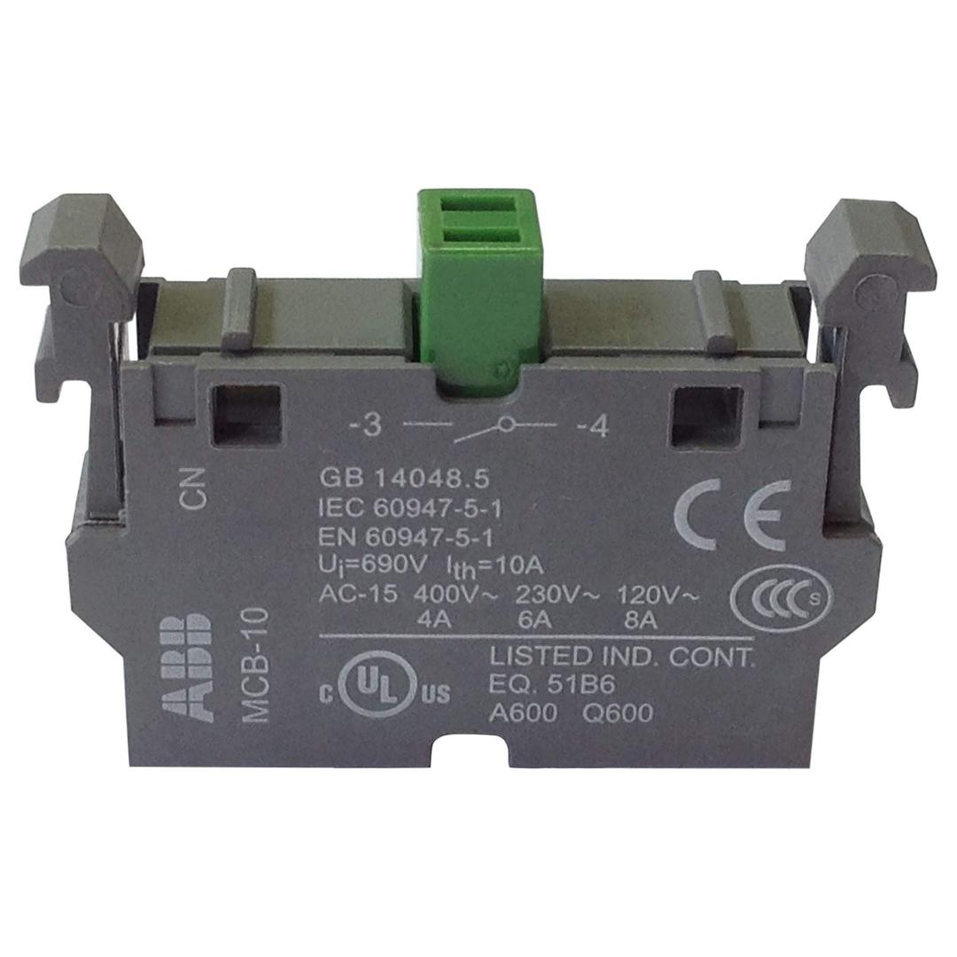 ABB MCB-10 Contact Block, 1NO, 8 Amp, 120V