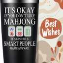 BIRGILT Mahjong Gifts for Women, Men - Funny Mah Jongg Themed Gifts for Players Lovers - Mah Jongg Accessories Gift on Birthday, Christmas - Smart People Game Mahjong Cup Tumbler 20oz