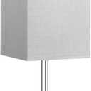 Touch Bedside Table Lamp For Nightstand - 3-Way Dimmable Night Lamp with USB A + Type C Charging Ports and two AC Outlets, Small Desk Light with E26 LED Bulb for Bedroom Living Room, GREY PLUS (17.4in)