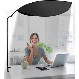 Cubicle Shade and Desk Shade, Adjustable Office Cubicle Desk Canopy to Block Light and AC Airflow, for Cubicle Cover & Light Shield for Partitions to Block Overhead Light and Glare, Black - 2025 New (55"L x 46"W)