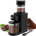 Wancle Conical Burr Coffee Grinder Touch Edition Electric Coffee Bean Grinder - 25 Grind Settings, Precision Timer, Anti-Static, Compact with Air Blower, 200W Motor
