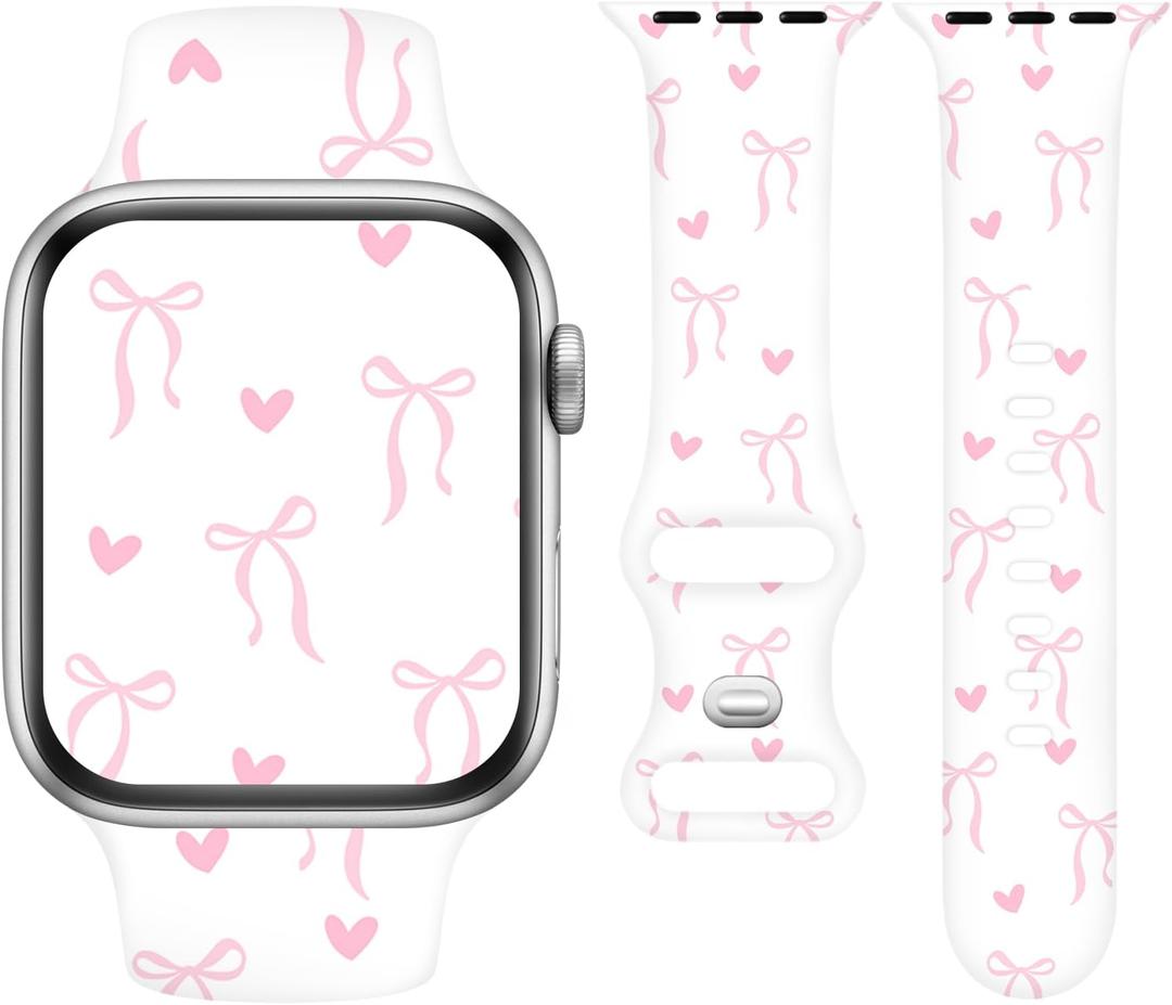 Sport Band Compatible for Apple Watch Series 11 10 9 8 7 6 5 4 3 Ultra SE, Soft Silicone Straps Adjustable Wristband for iWatch 38mm 40mm 41mm 42mm 44mm 45mm 46mm 49mm Women Men