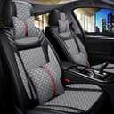 Car Seat Cover Full Set, Premium Soft Breathable Seat Covers with Neck Pillows, Lumbar Pillows, for Most 5 Seats Cars SUV, Airbag Compatible (Gray)